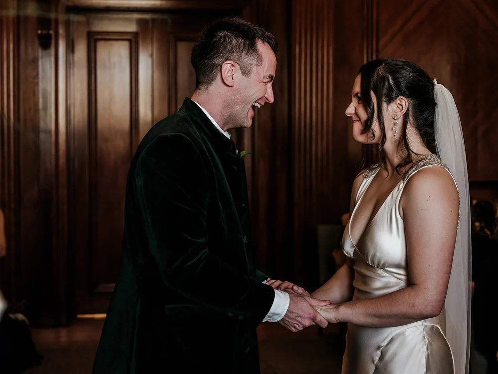 Documentary wedding photography inside Old Marylebone Town Hall, London - 2