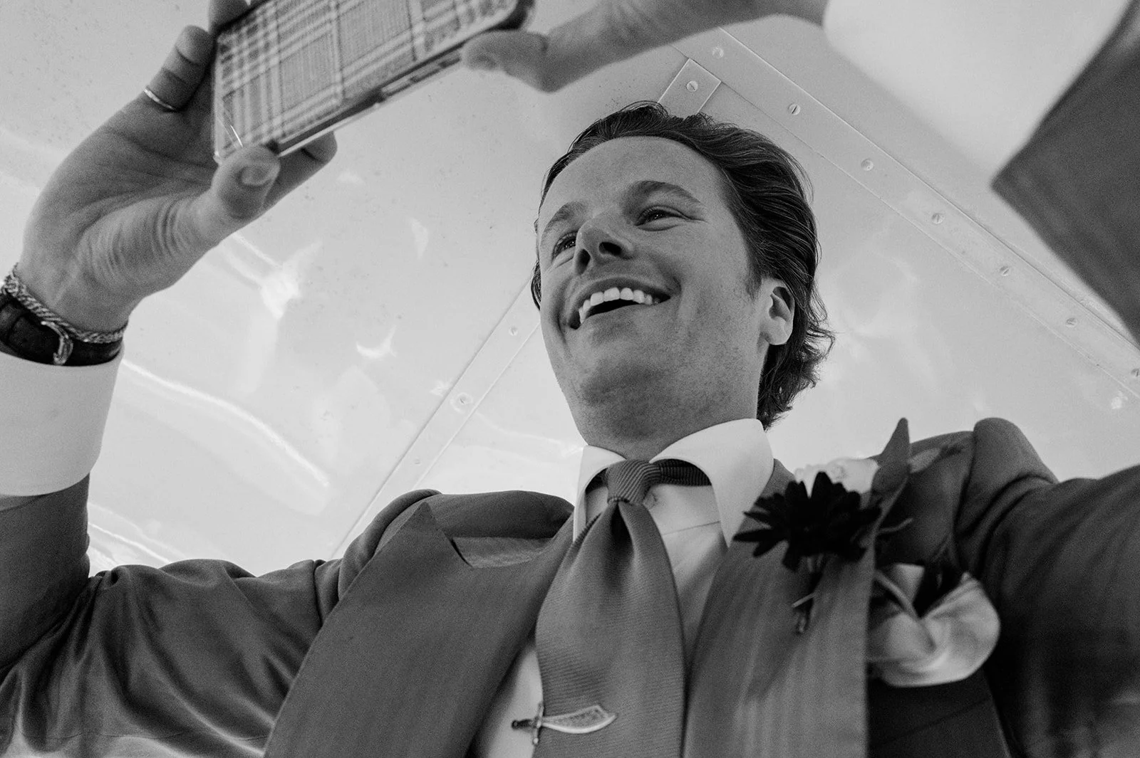 Guest taking a selfie on the Routemaster bus