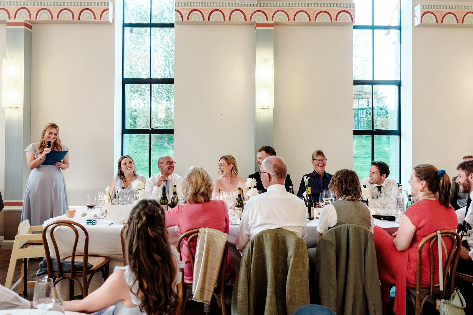 Emotional guest moment during the speeches at Jack and Abi's Limekiln wedding