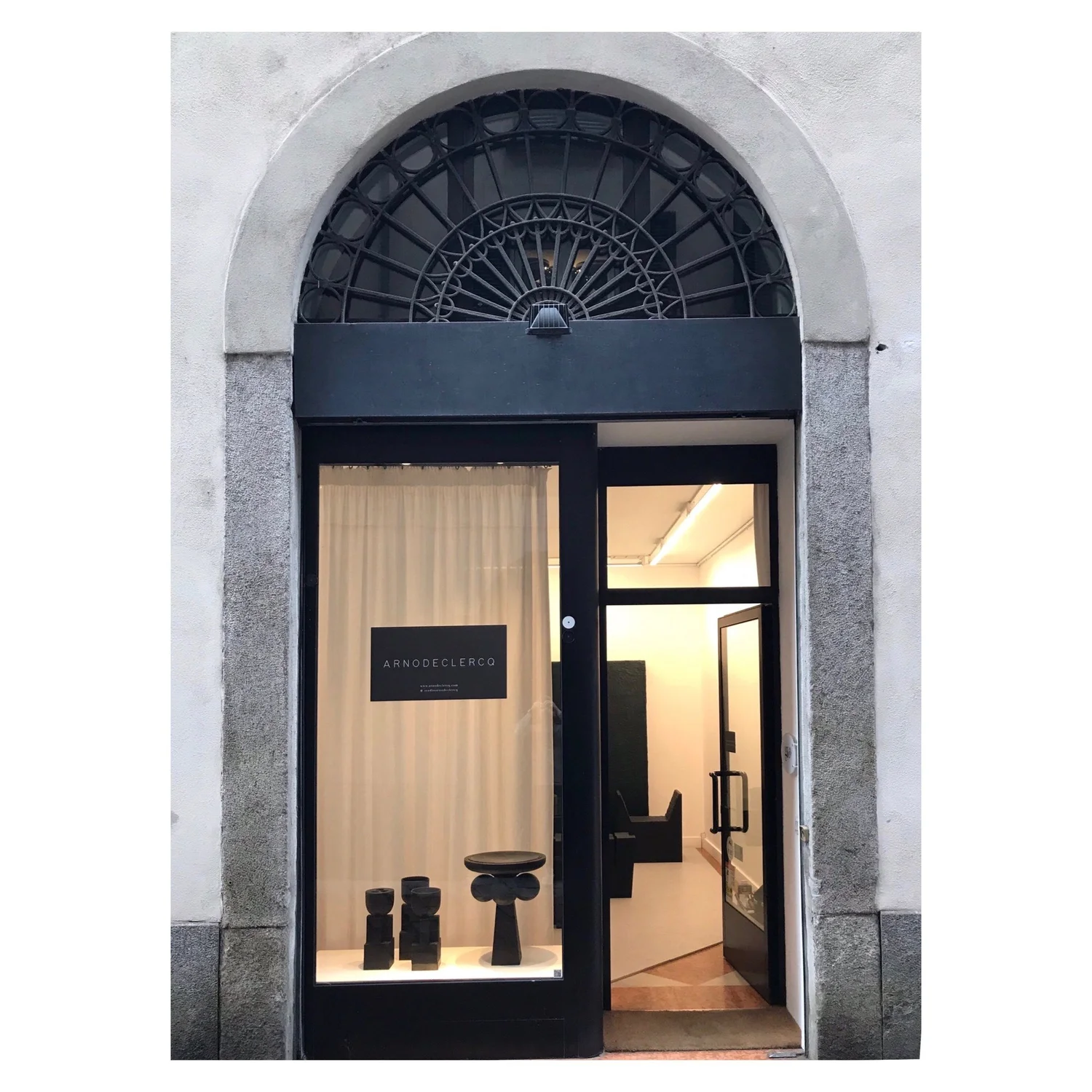 Entrance to an Arno Declercq collection presentation.
