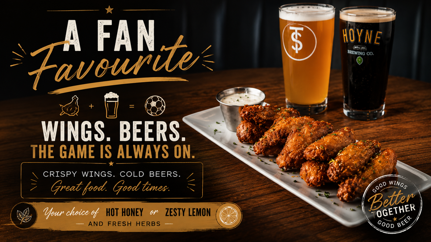 Wings and beers at Mattone Italian Kitchen