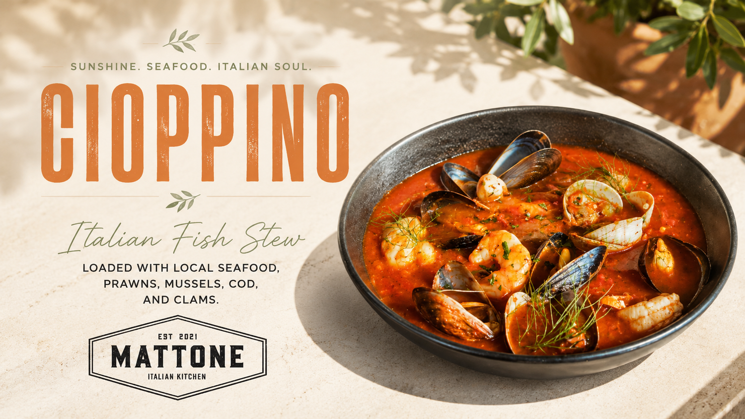 Cioppino at Mattone Italian Kitchen