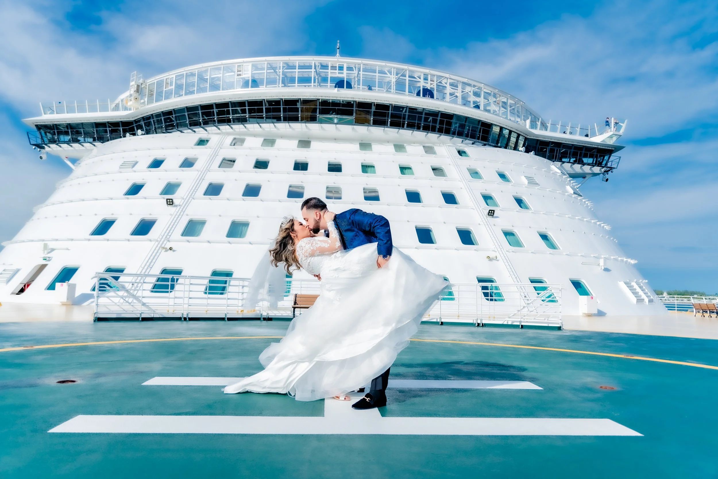 Cruise ship wedding at sea