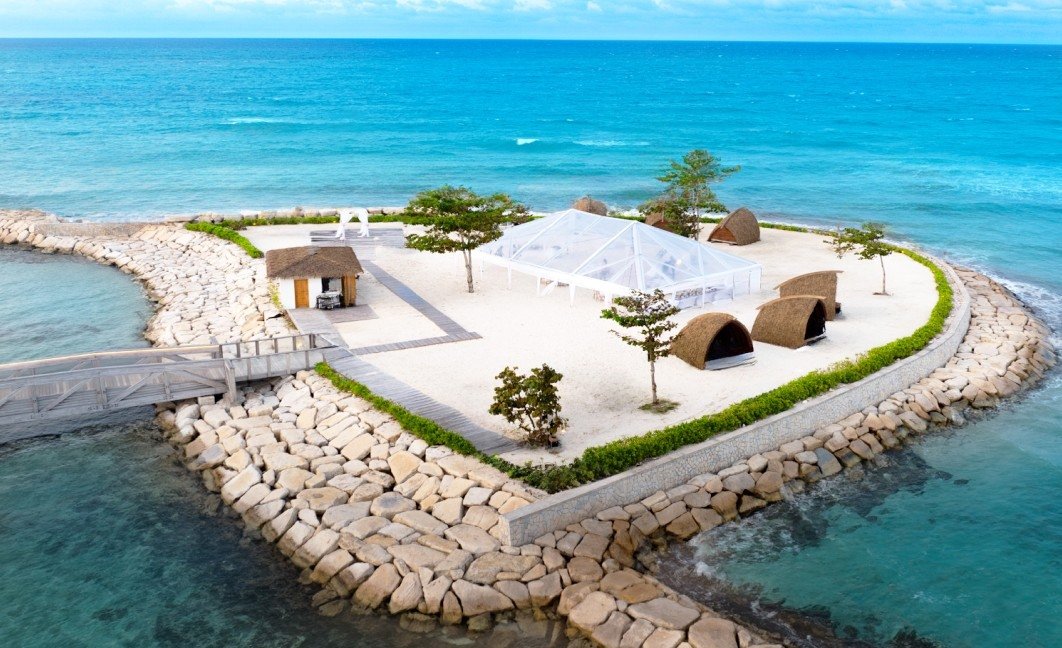 Private Dream Island ceremony venue for a destination wedding in Jamaica