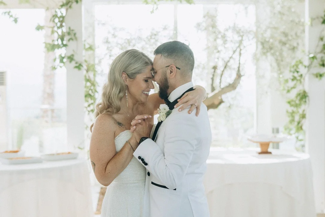 Courtney and Bradley first dance moment during their week-long wedding experience
