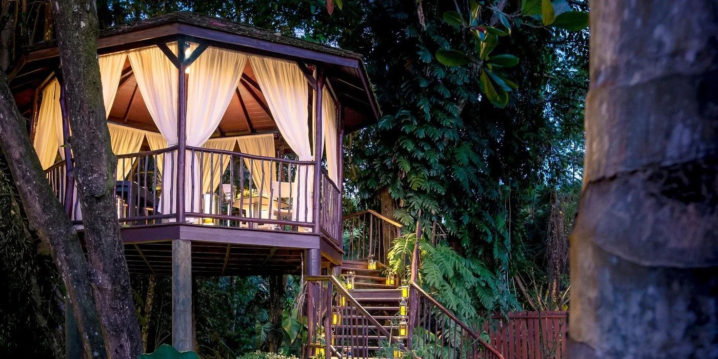 Treehouse ceremony venue at Zoetry Marigot Bay in Saint Lucia for a destination wedding
