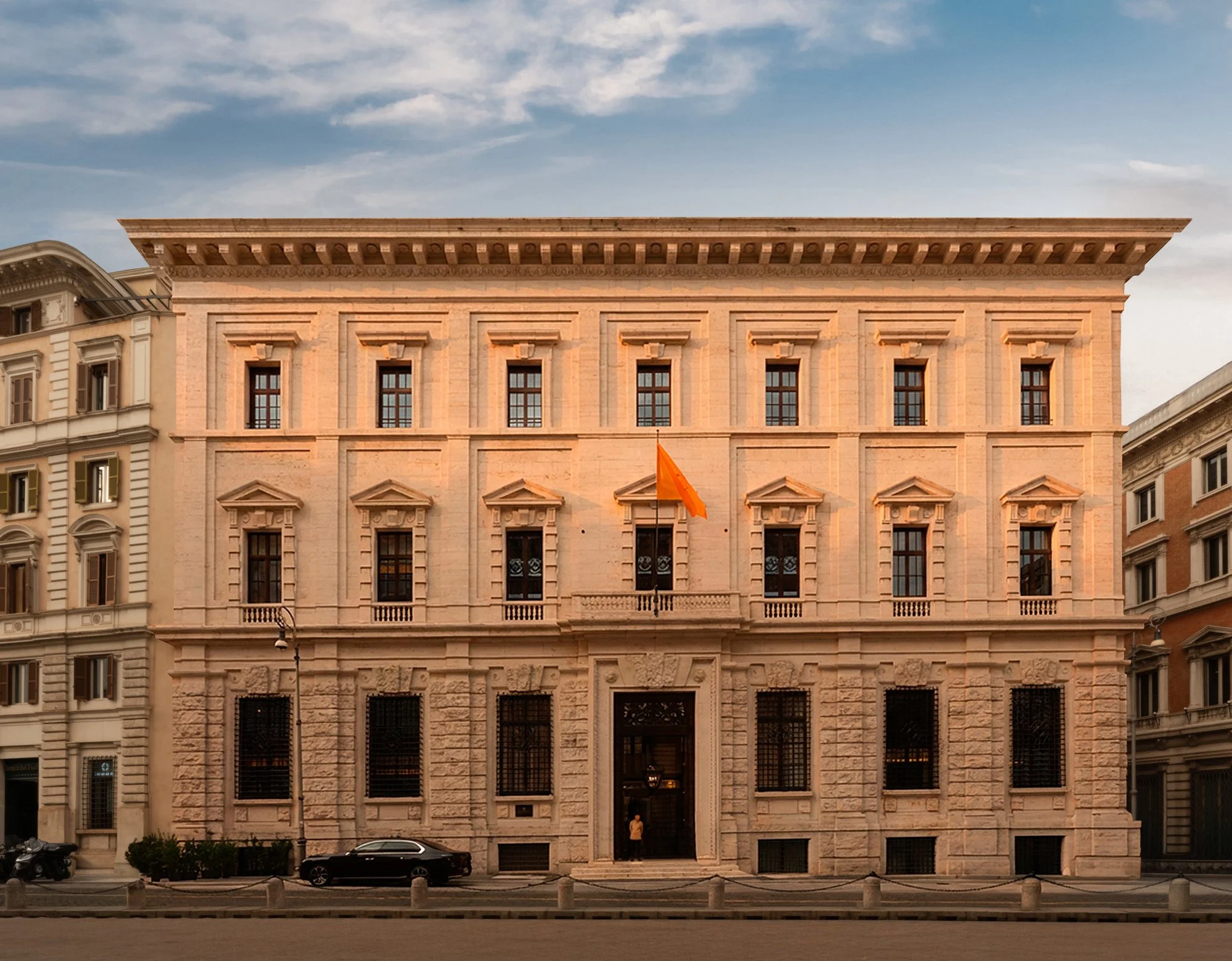 The palazzo of Corinthia Rome on Piazza del Parlamento