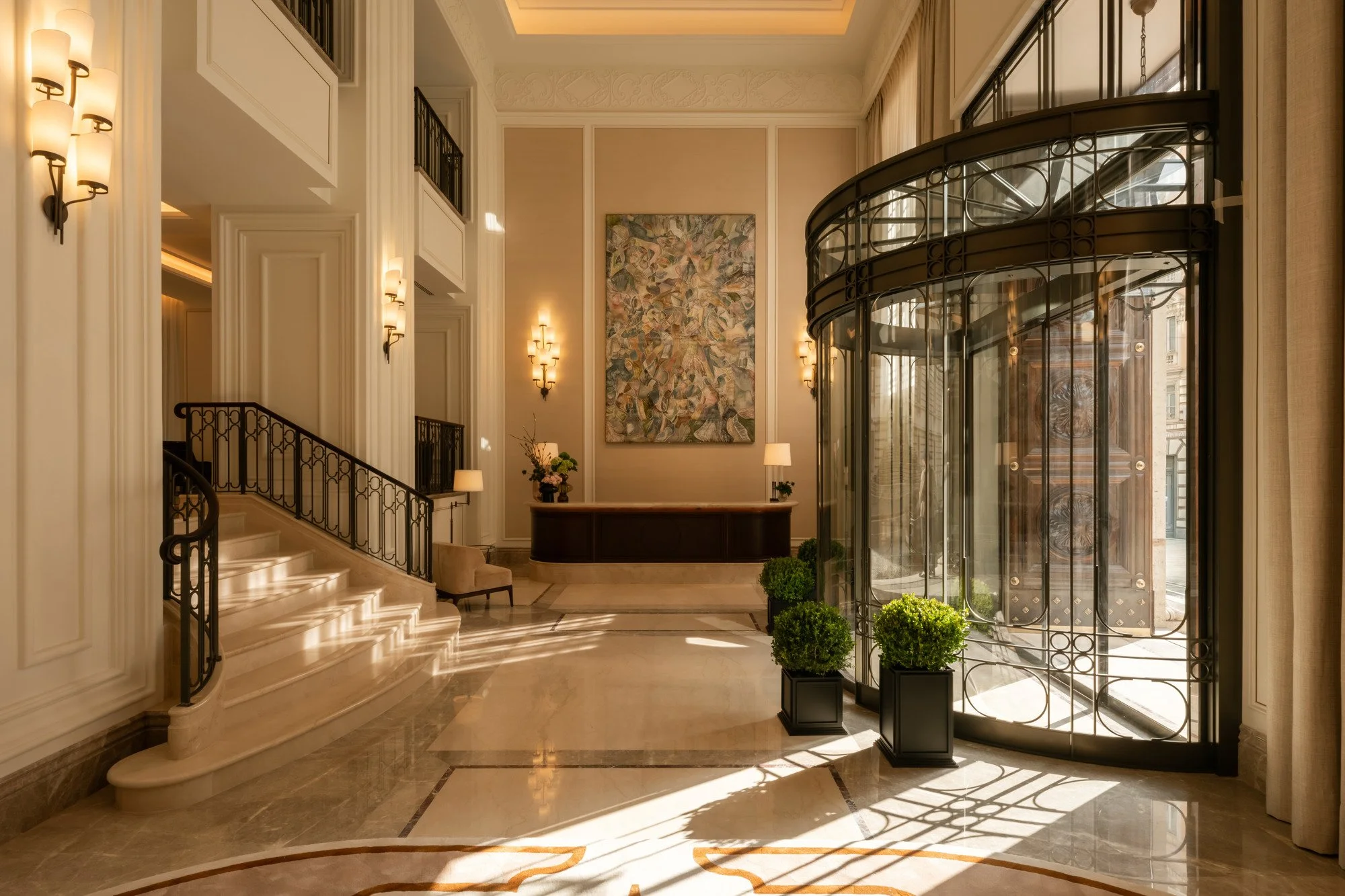 The lobby at Corinthia Rome