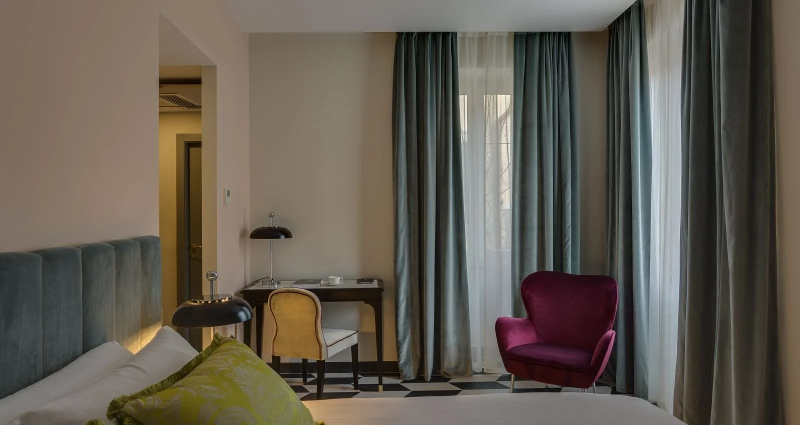 A guest room at Otivm Hotel