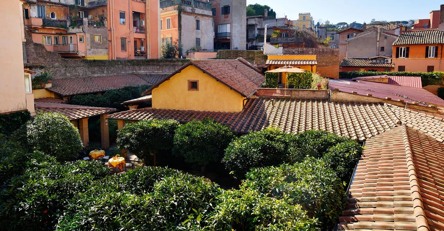 Rooftop view over Trastevere from Hotel Santa Maria