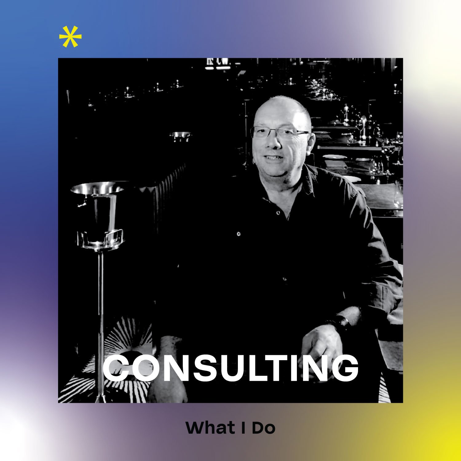 Renowned lighting designer Martin Klaasen at one of his award winning projects, introducing his consulting services on the Light Talk website.