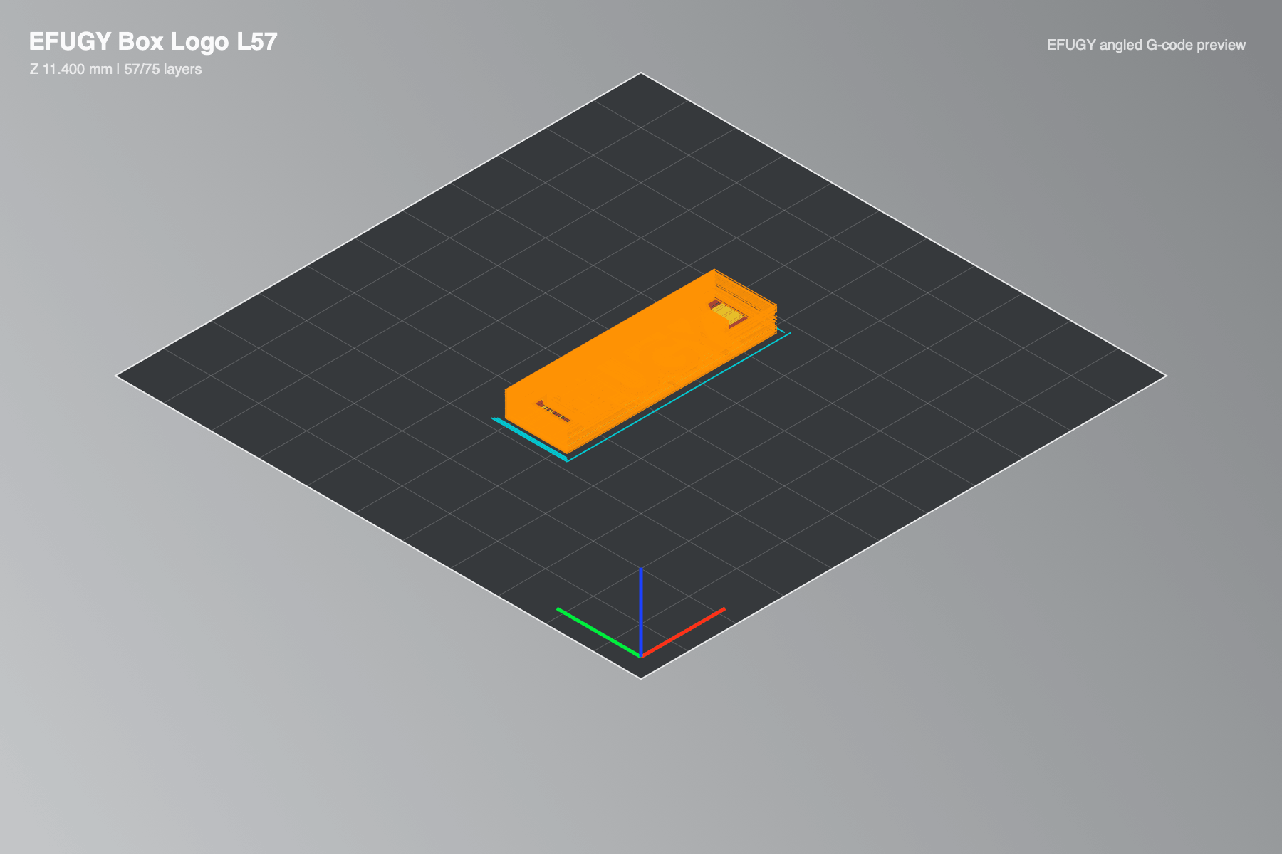 EFUGY 3D Slicer on iPad showing a complete toolpath layer