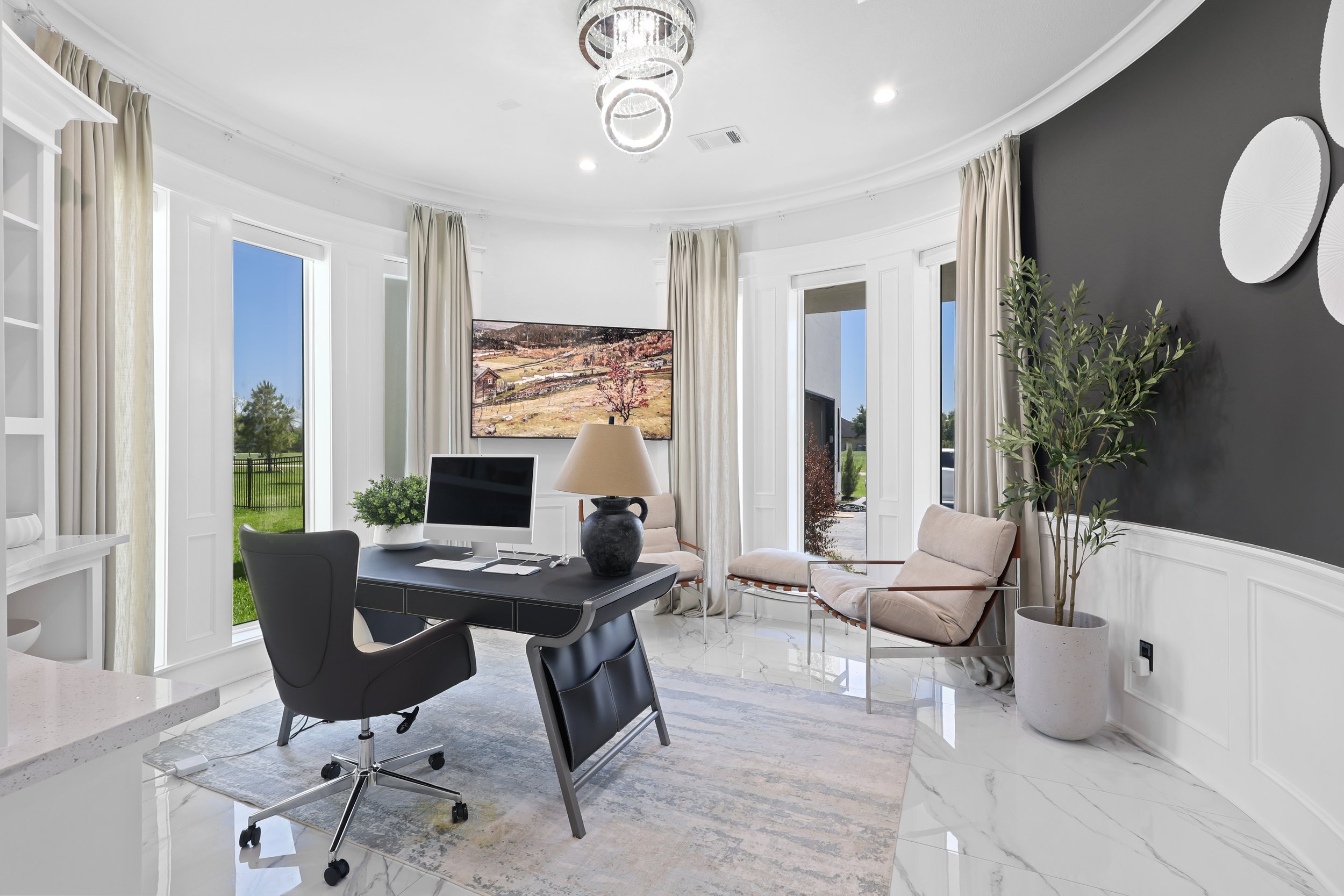 Elegant luxury office space design by Emma's Interior in Woodlands, TX