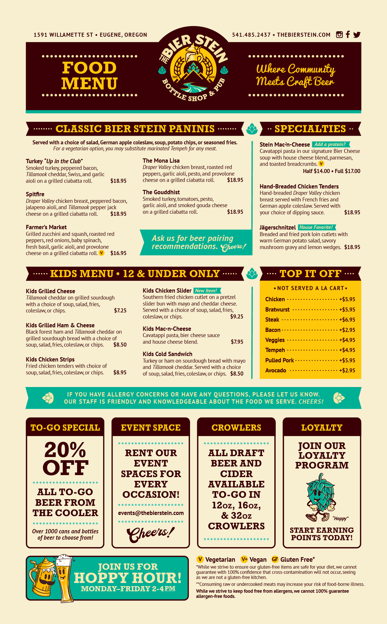 After / New food menu, back