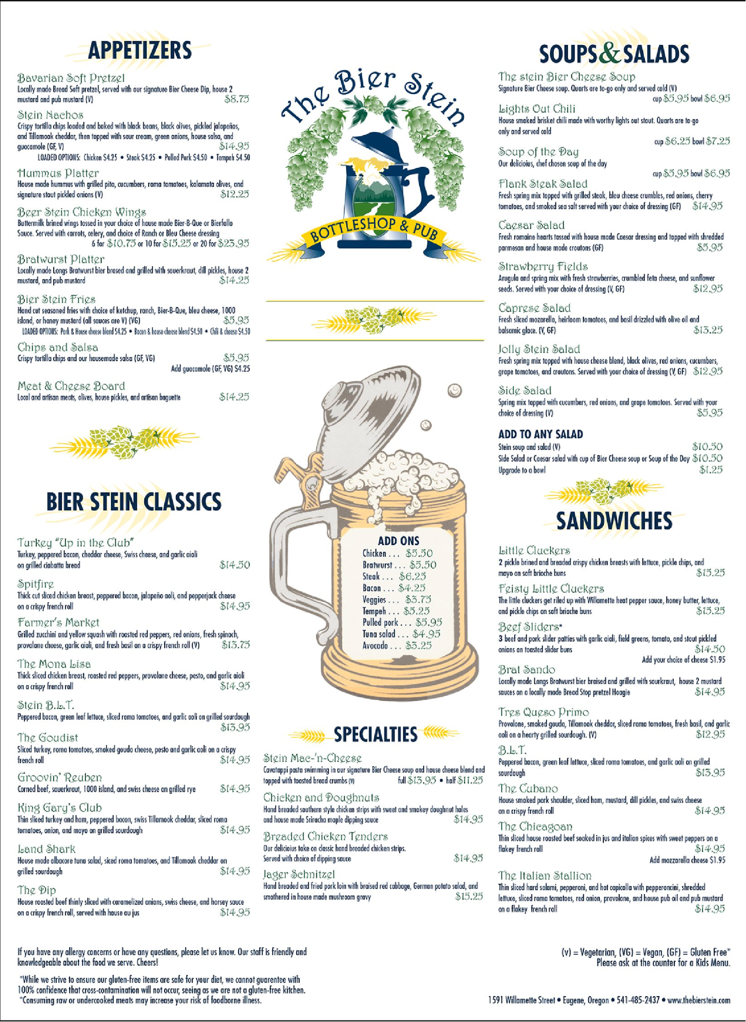 Before / The original food menu