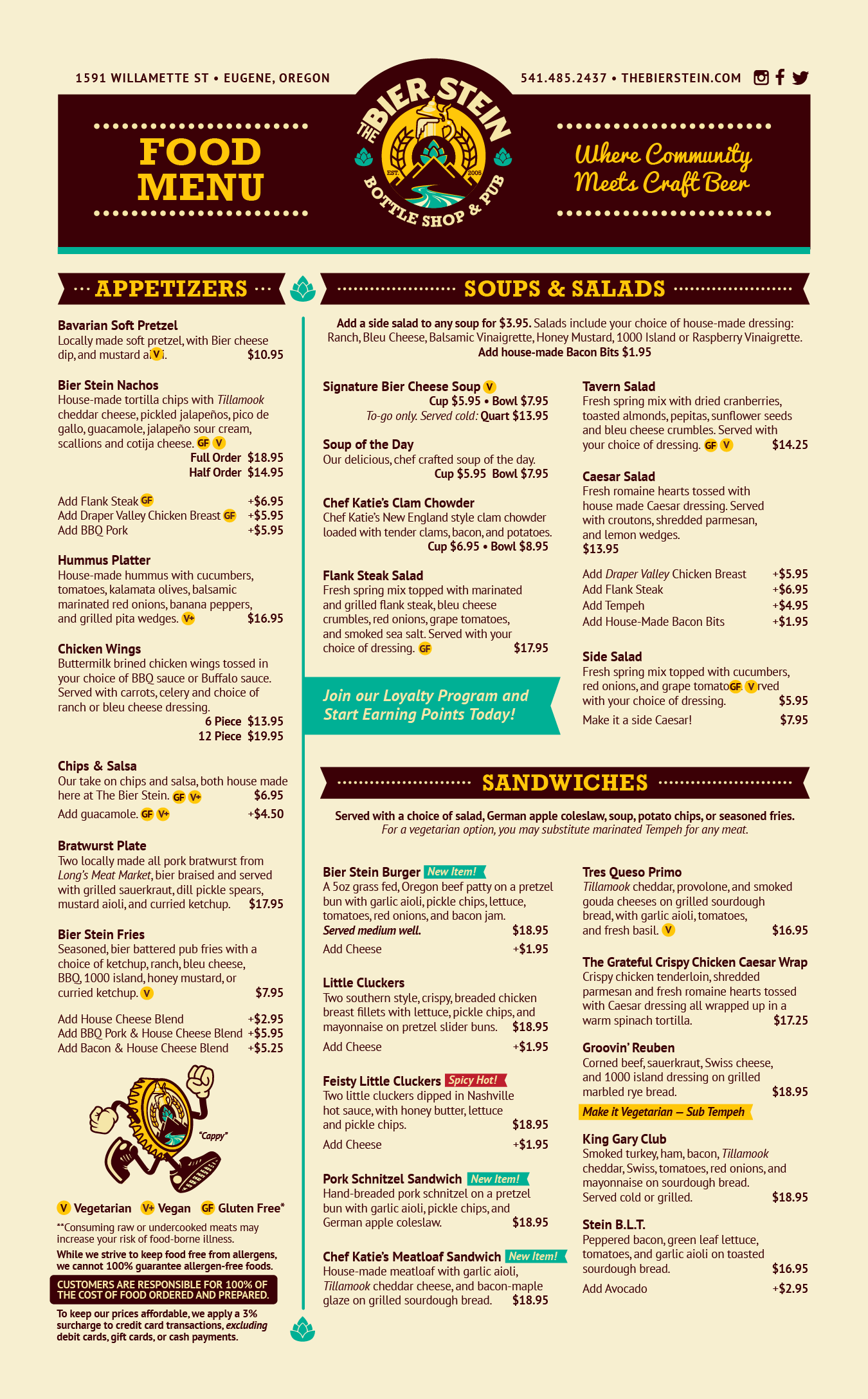 After / New food menu, front