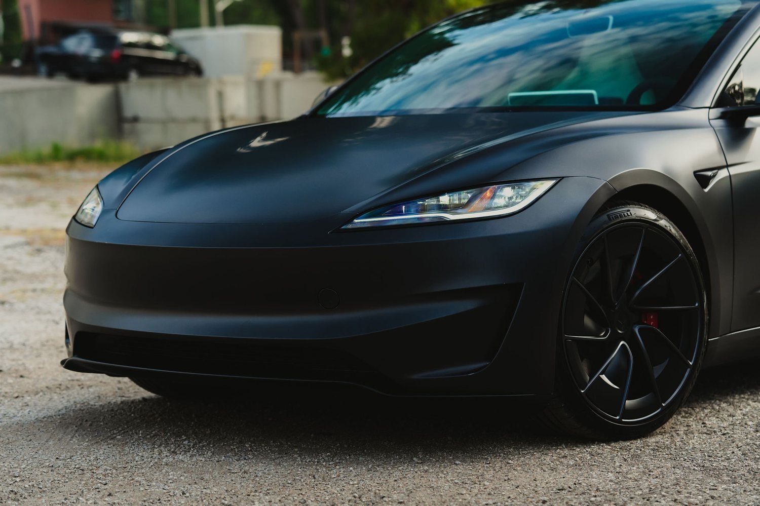Tesla wrapped in matte PurePPF Frost