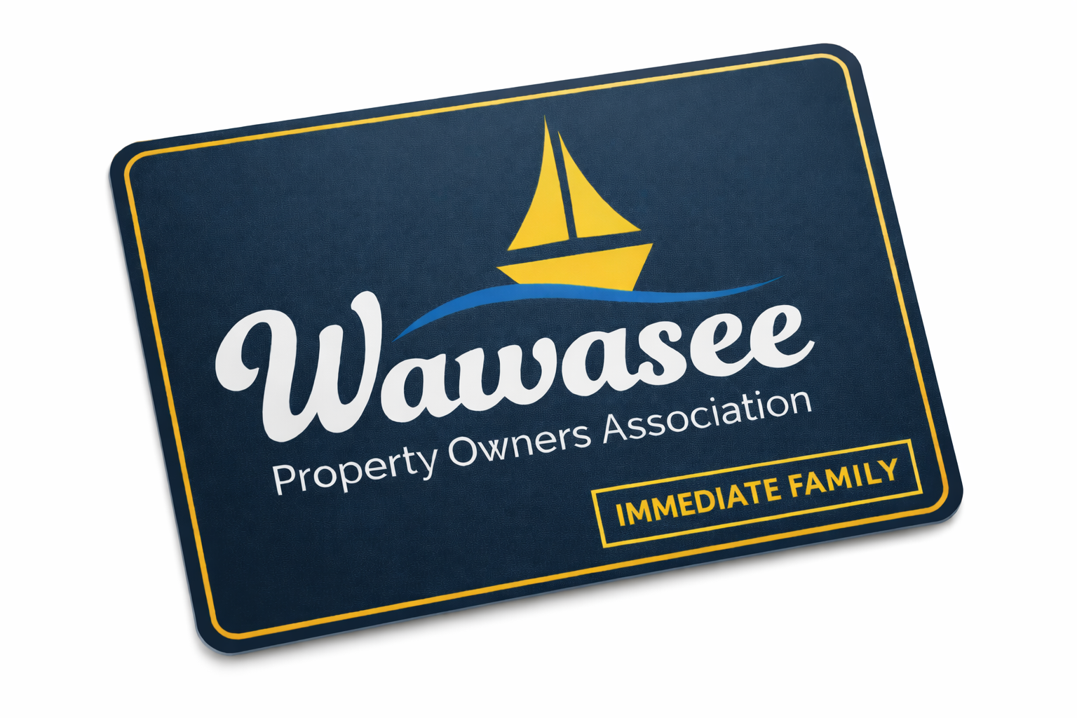 WPOA immediate family add-on membership card