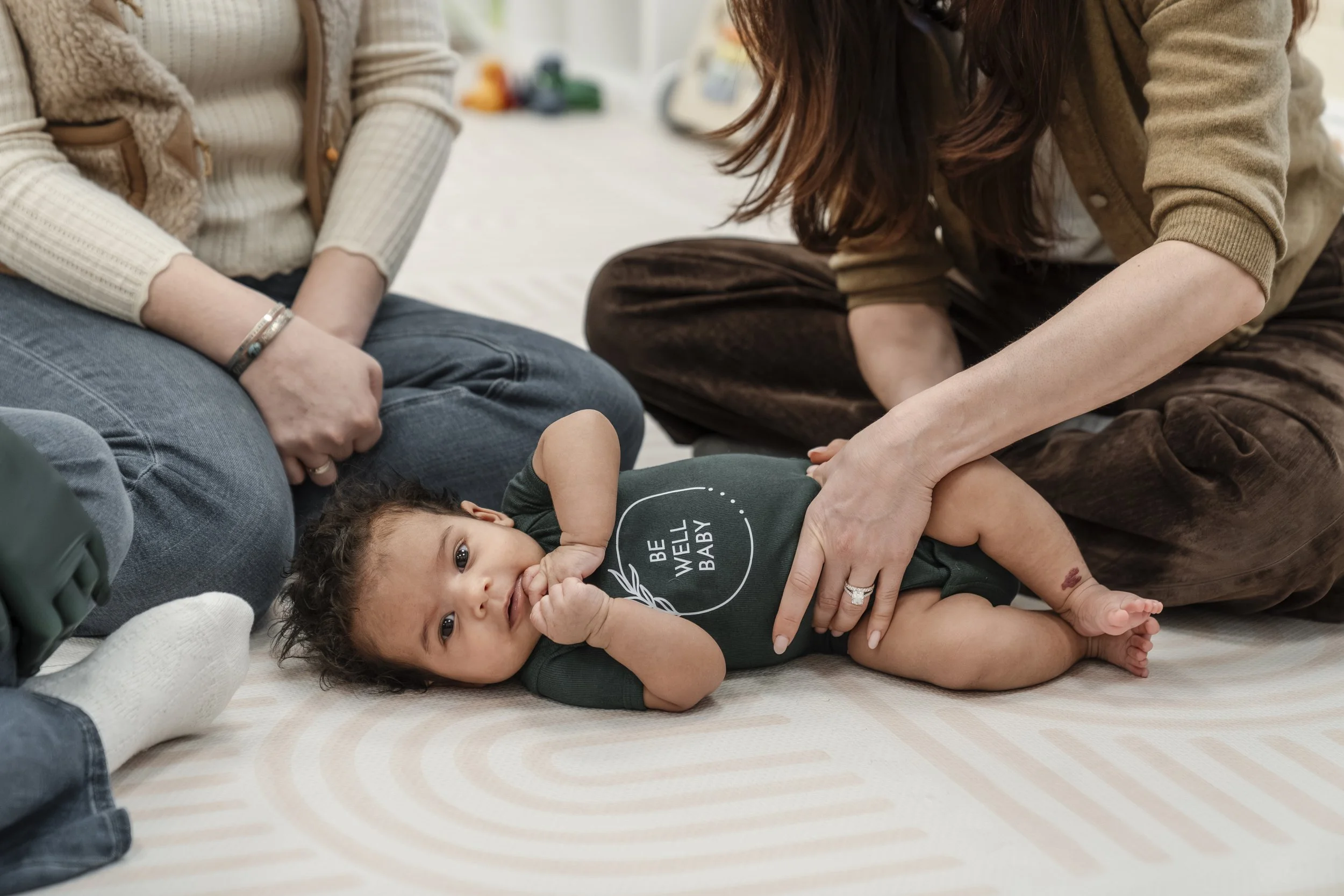 Therapist working with infant