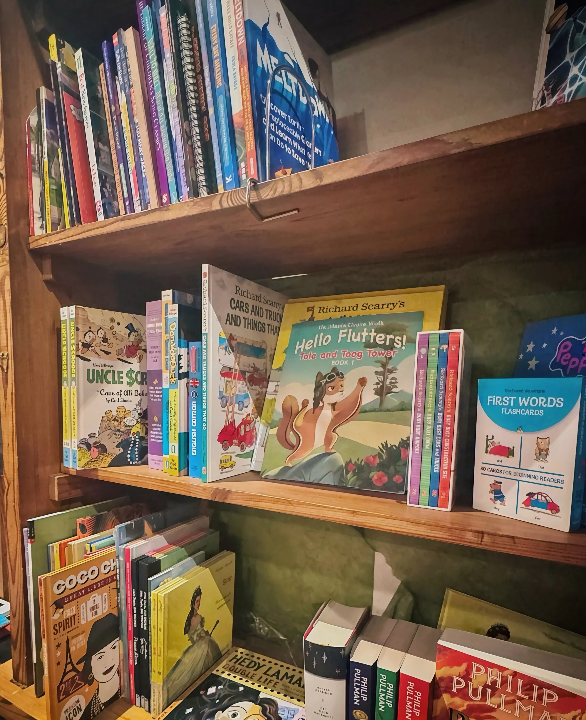 Hello Flutters on the shelf at Shakespeare and Company Vienna