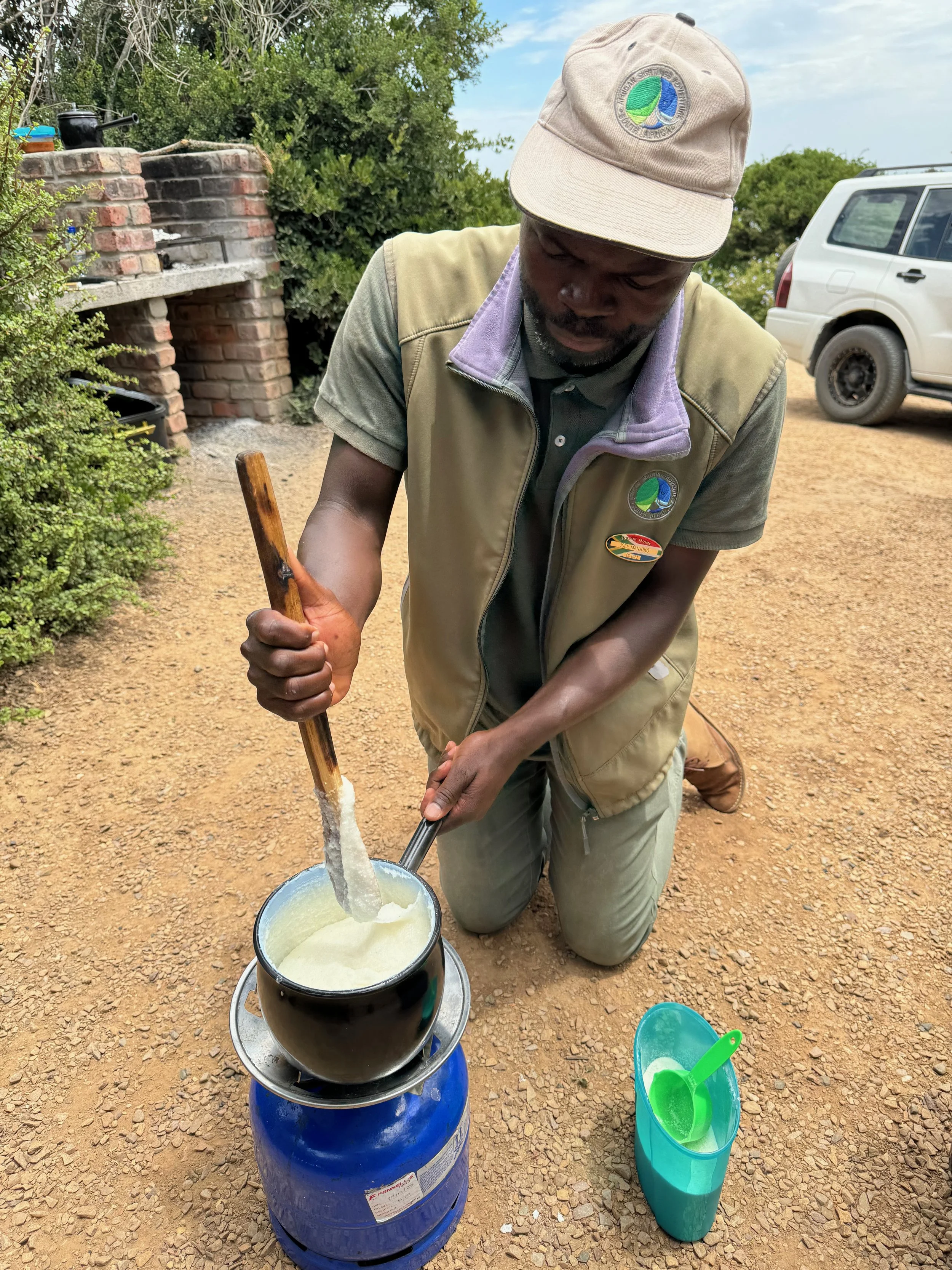 Joel preparing a safari lunch in South Africa