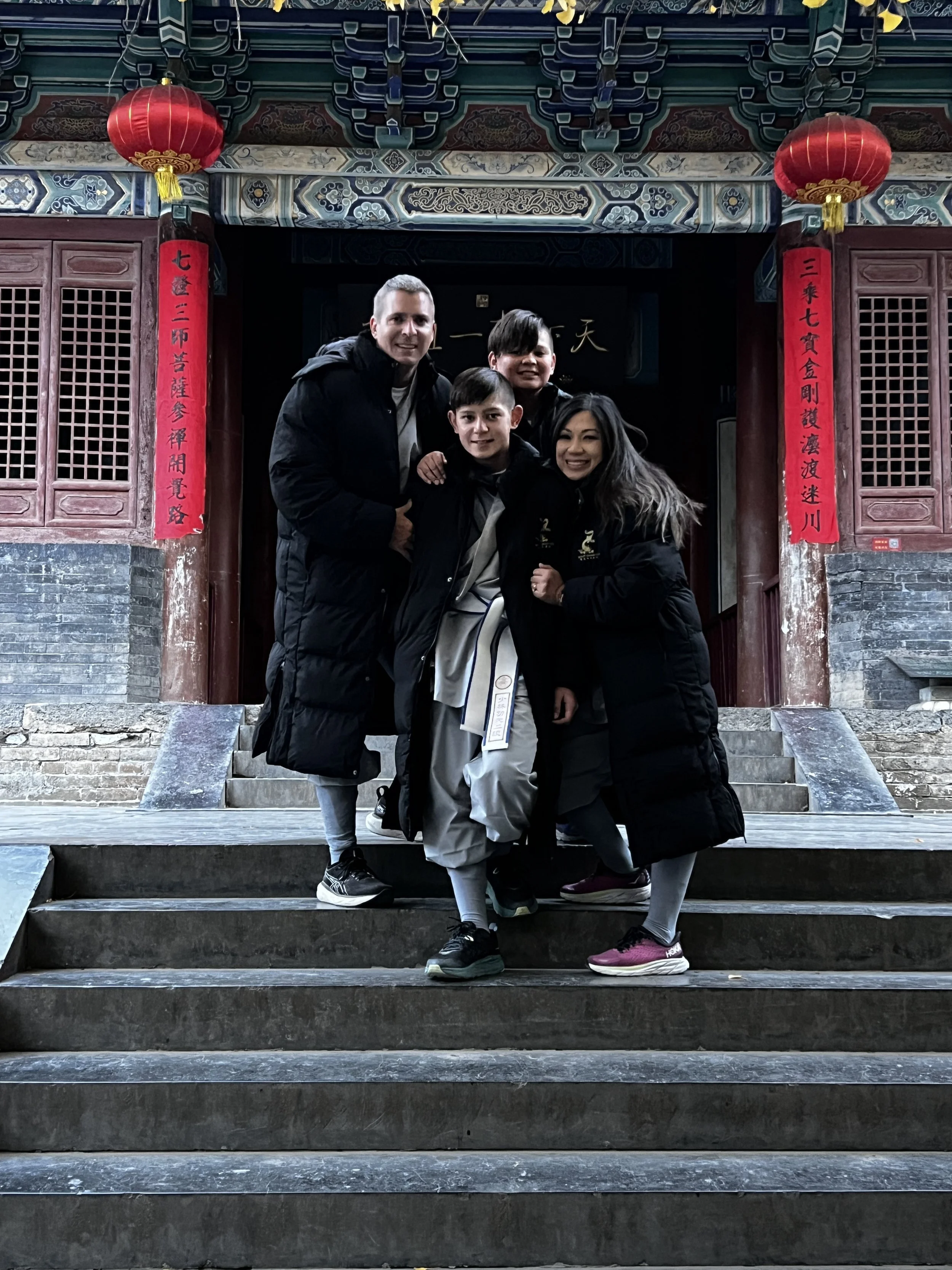 Inside the Shaolin Temple grounds at dawn