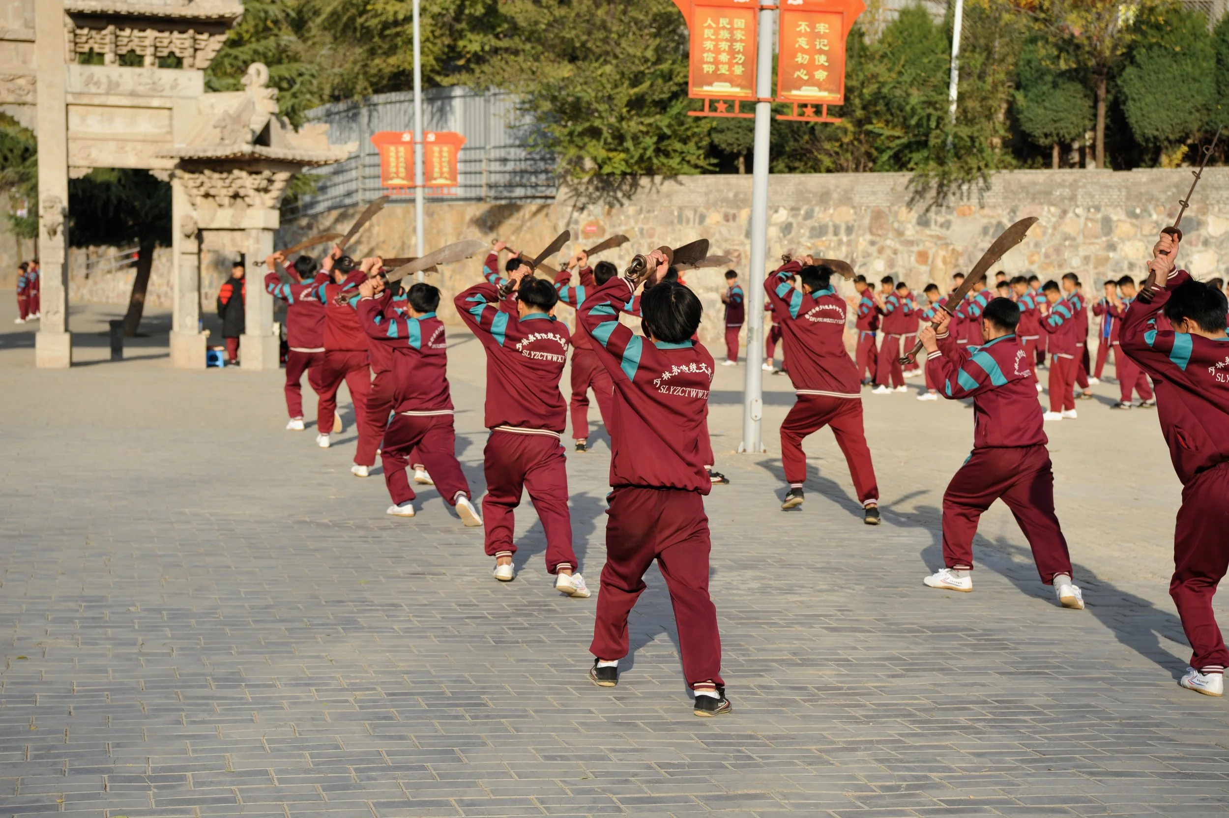 Students at a Kung Fu boarding school near the Shaolin Temple, China