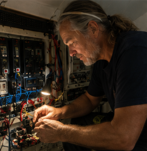 Olivier wiring the first Zora prototype
