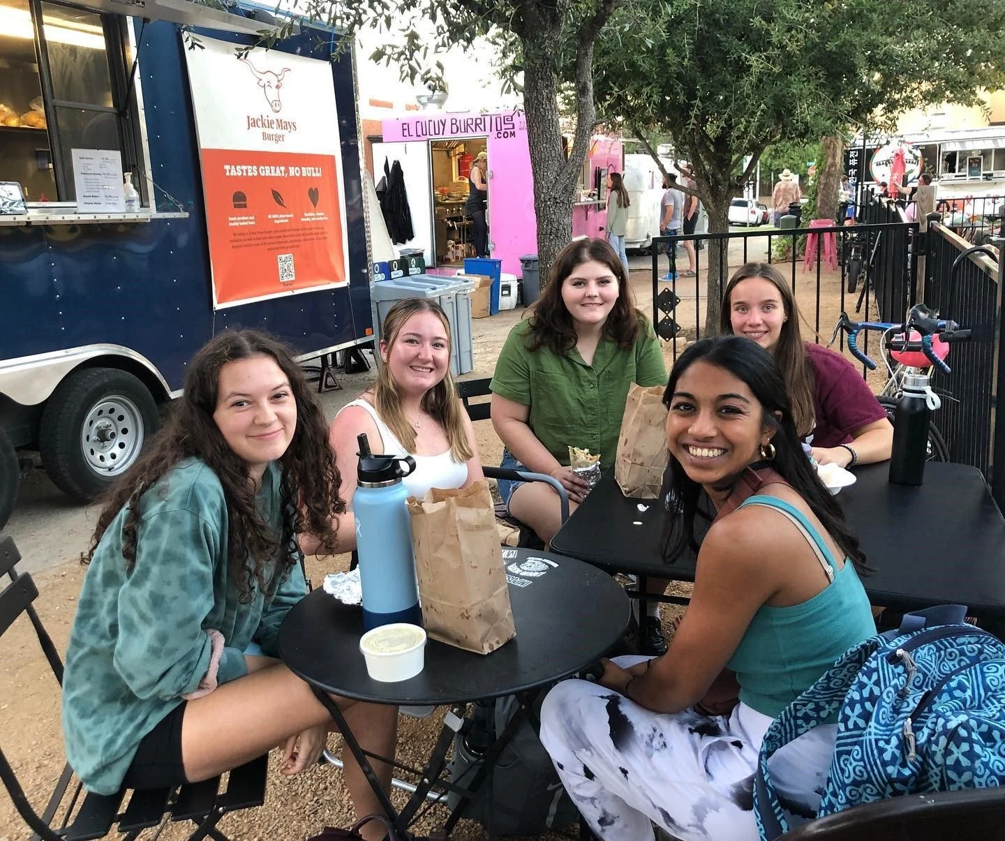 Happy customers at Jackie Mays serving at Eastside Bar and Austin St Truck Yard