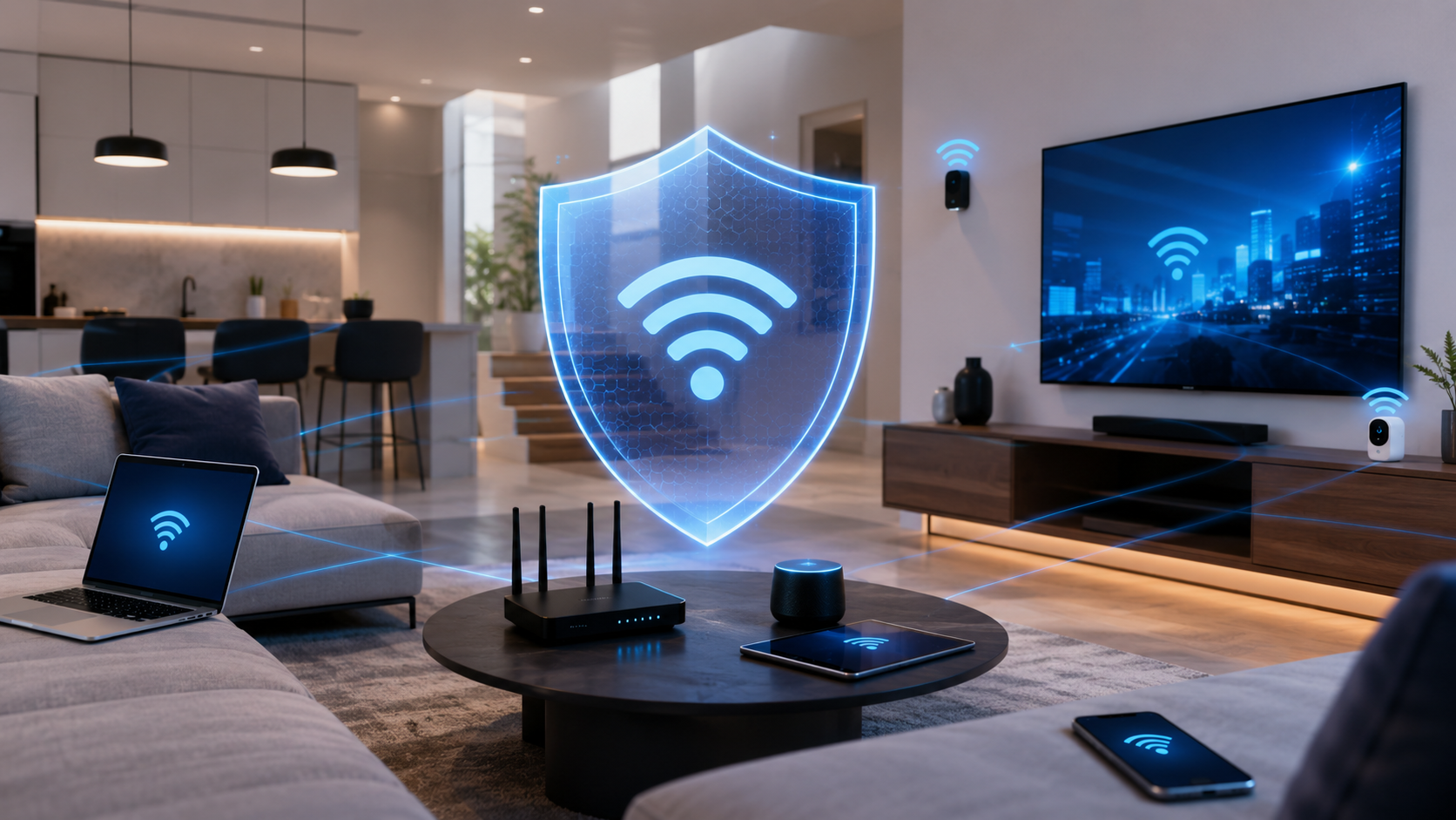 WiFi security and network protection for a home network