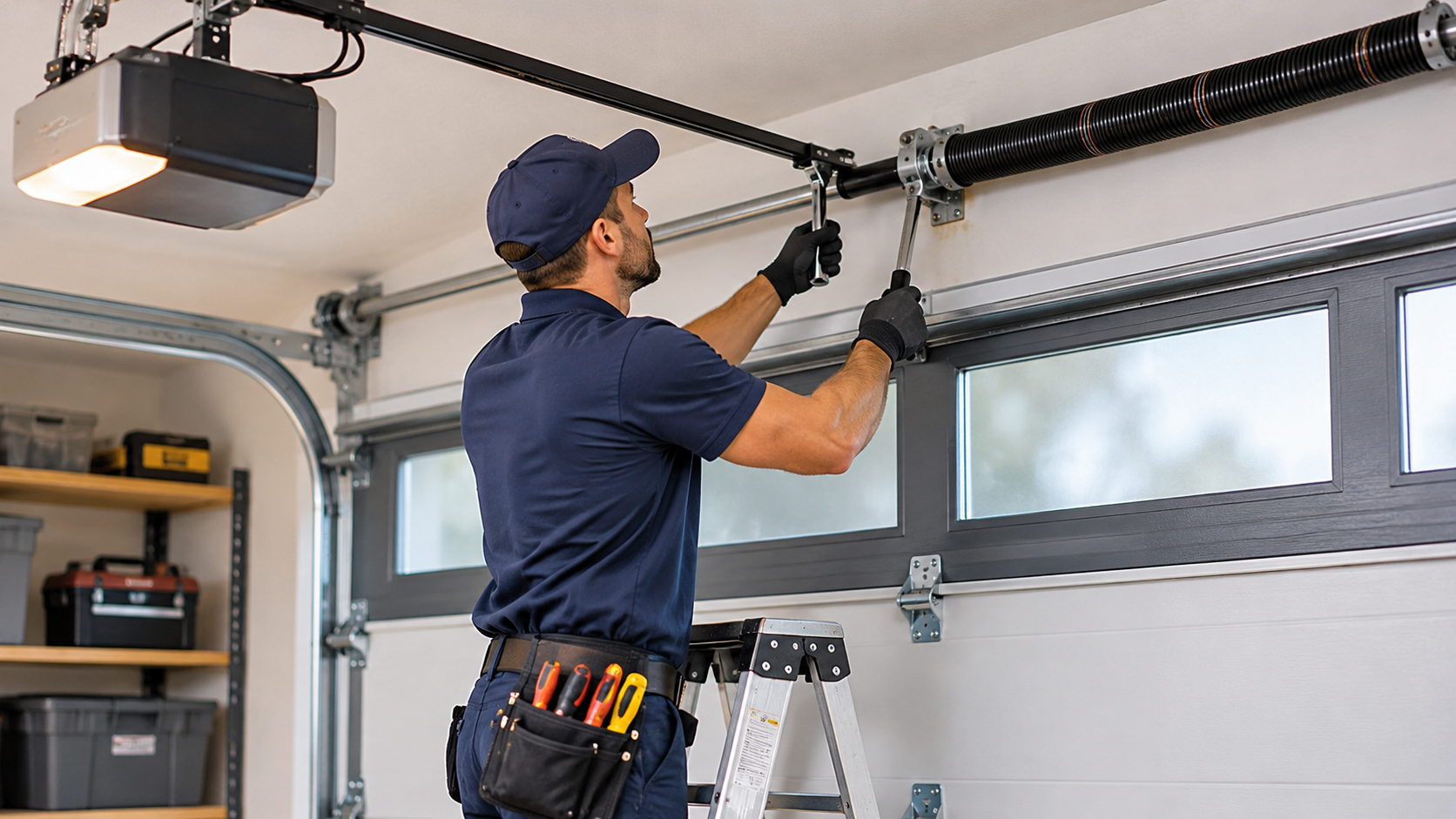 Garage door spring repair technician in Bakersfield
