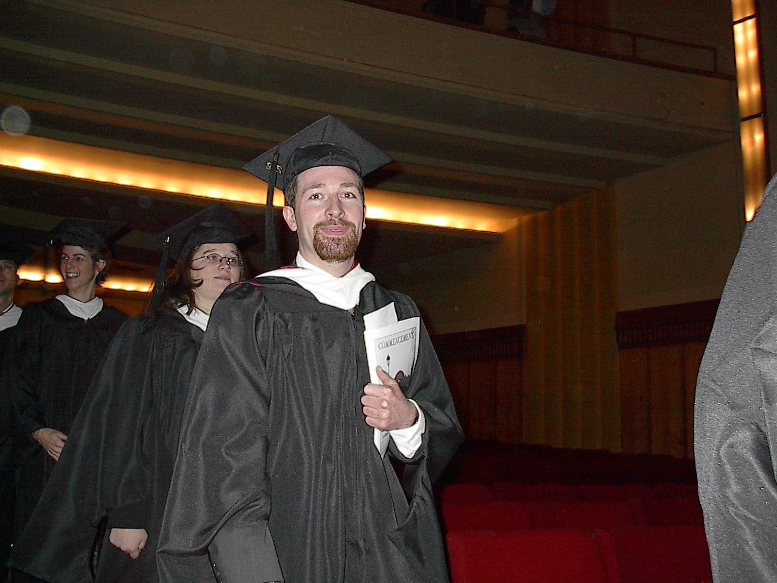 Wargo at his graduation ceremony for his M.A. in Physics at the Indiana University of Pennsylvania.