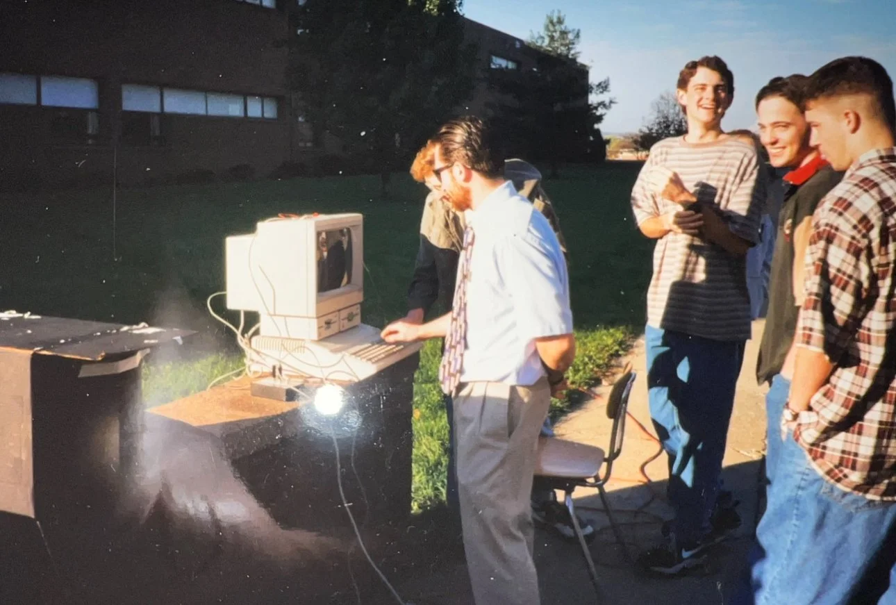1996: Dr. Wargo and his students engineer a speedtrap using a repurposed Apple II-E computer.