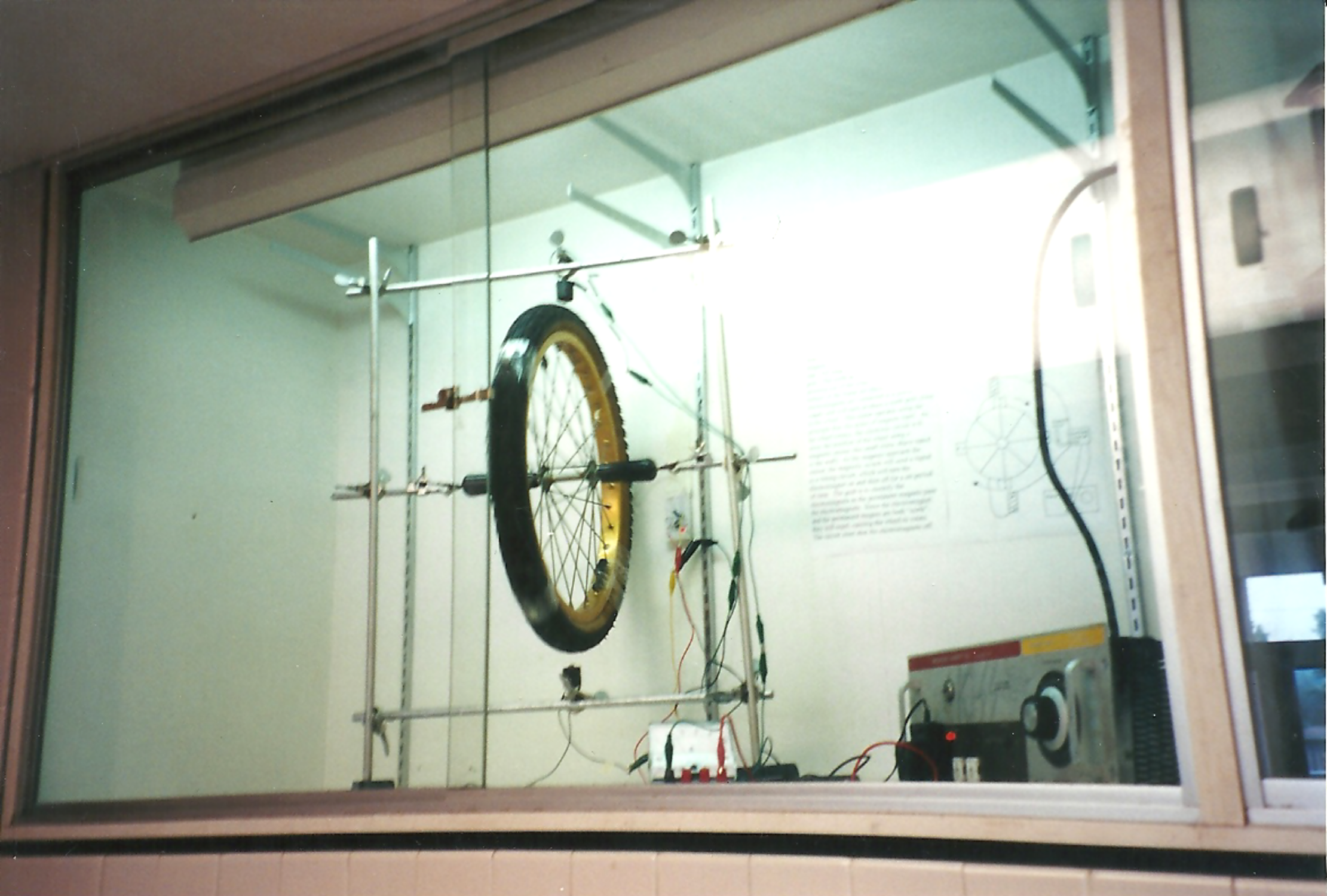 2000: Ruthanne Gudzan completes a long-term project in which she built a working motor out of a bicycle wheel.