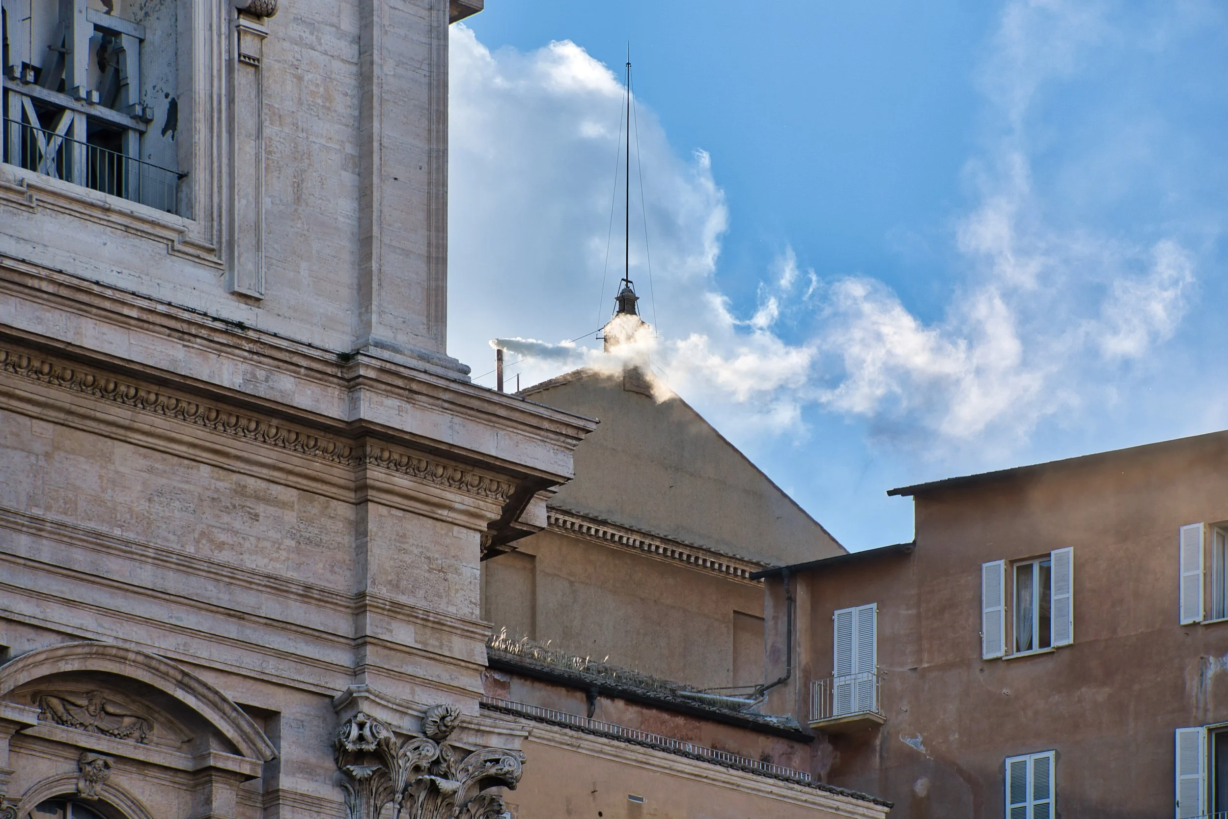 White smoke from the Sistine Chapel during the 2025 papal conclave