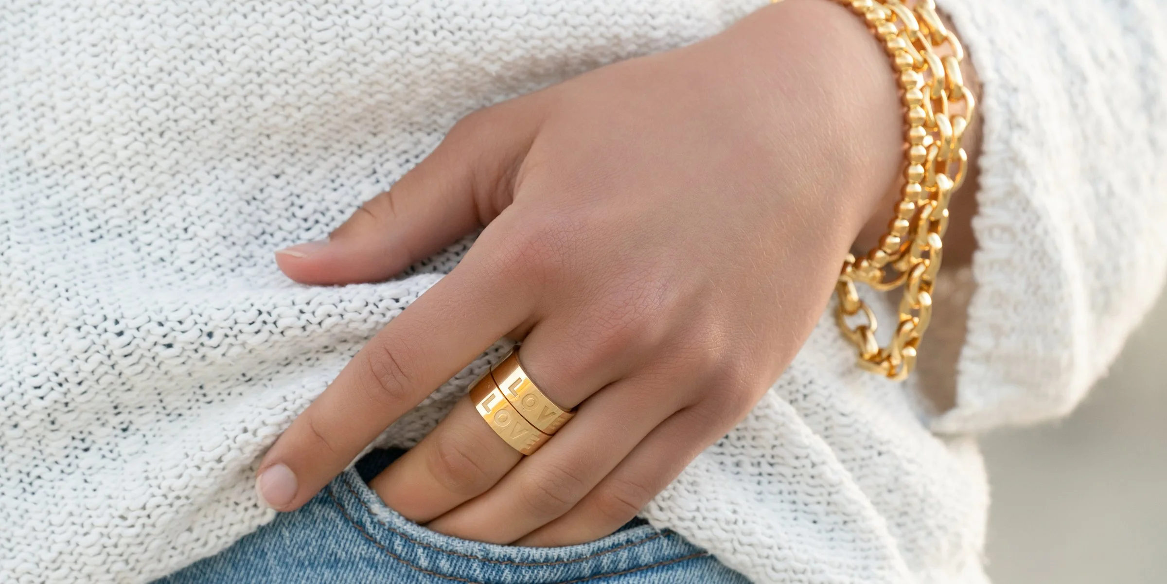 143 Love Code Silver Wide Band Ring | I Love You — Lola
