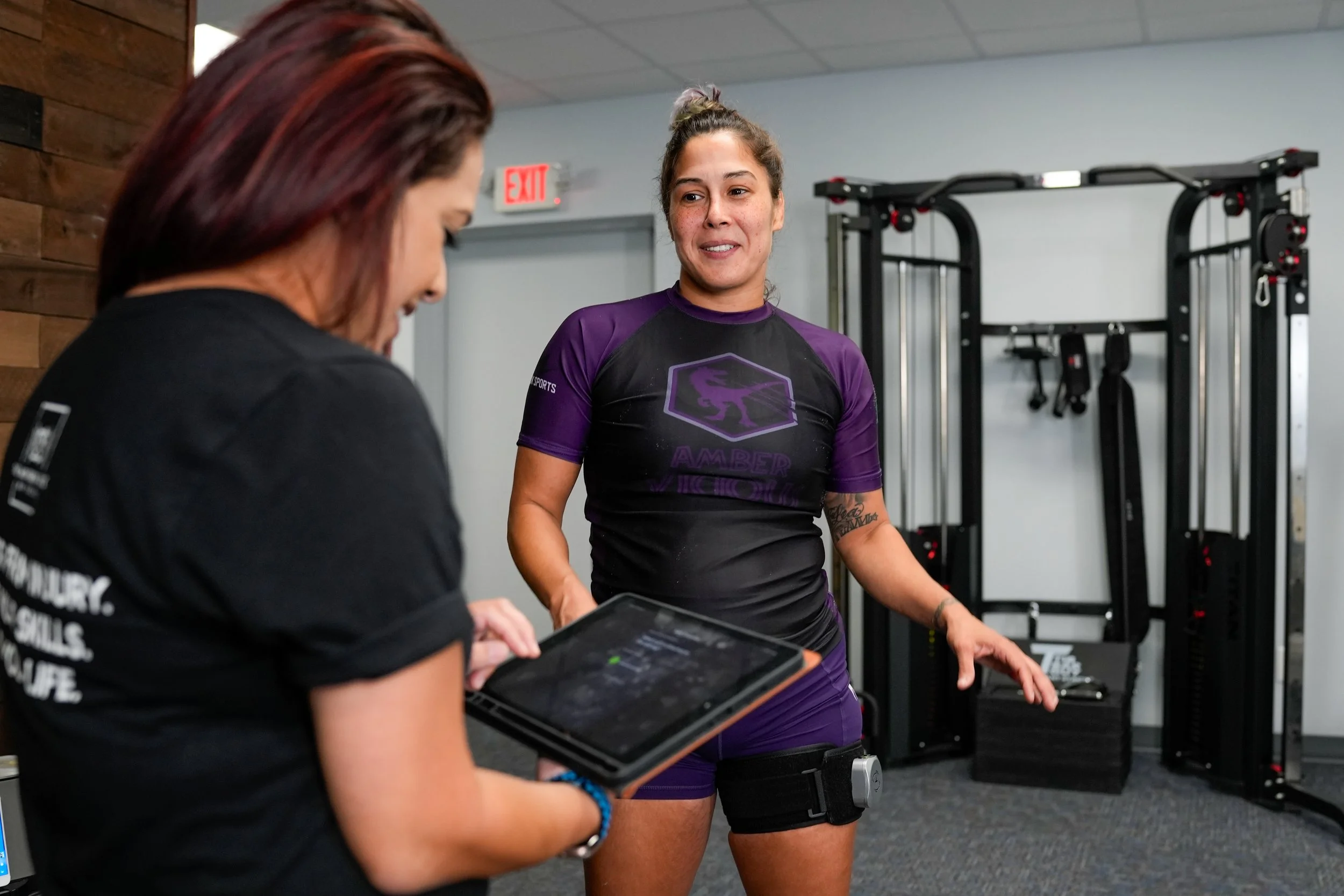 Athlete exercising while using a BFR