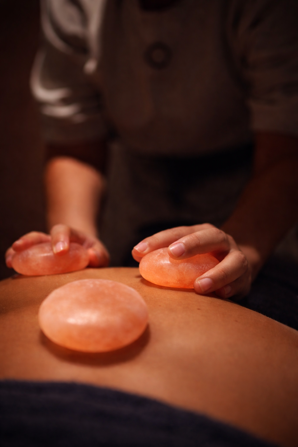 Massage enhancements at City Cave: Himalayan salt stones, hot stones and essential oils