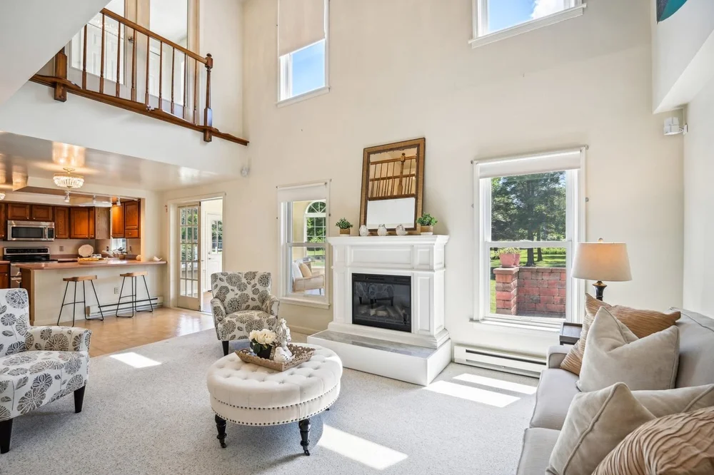 Living room with fireplace in a Bear, Delaware listing