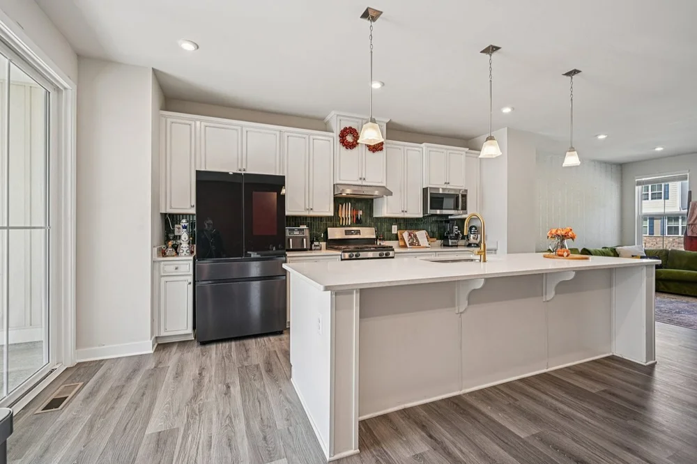 Kitchen with center island in a Newark, Delaware home