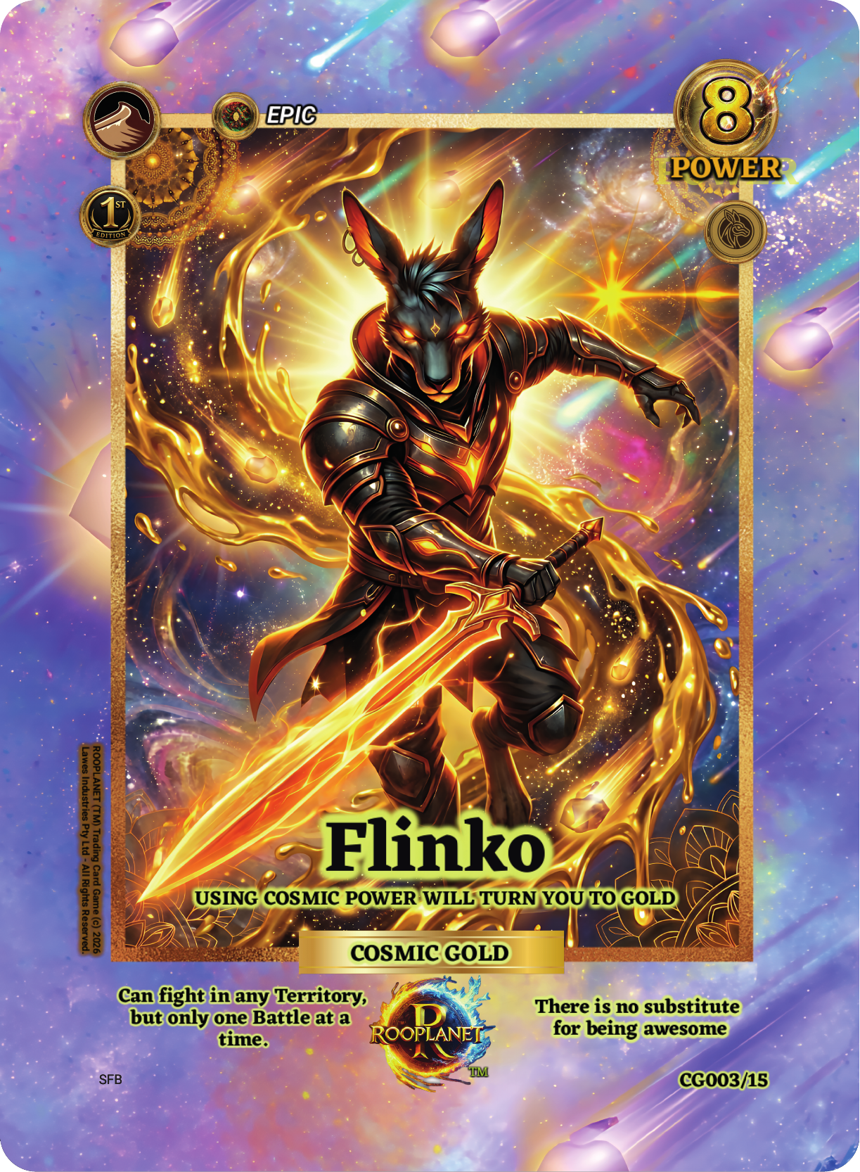 Flinko · Cosmic Gold chase-card preview