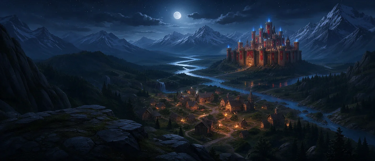 Kang Kingdom by moonlight — King Creeker’s Castle in Kang Kingdom