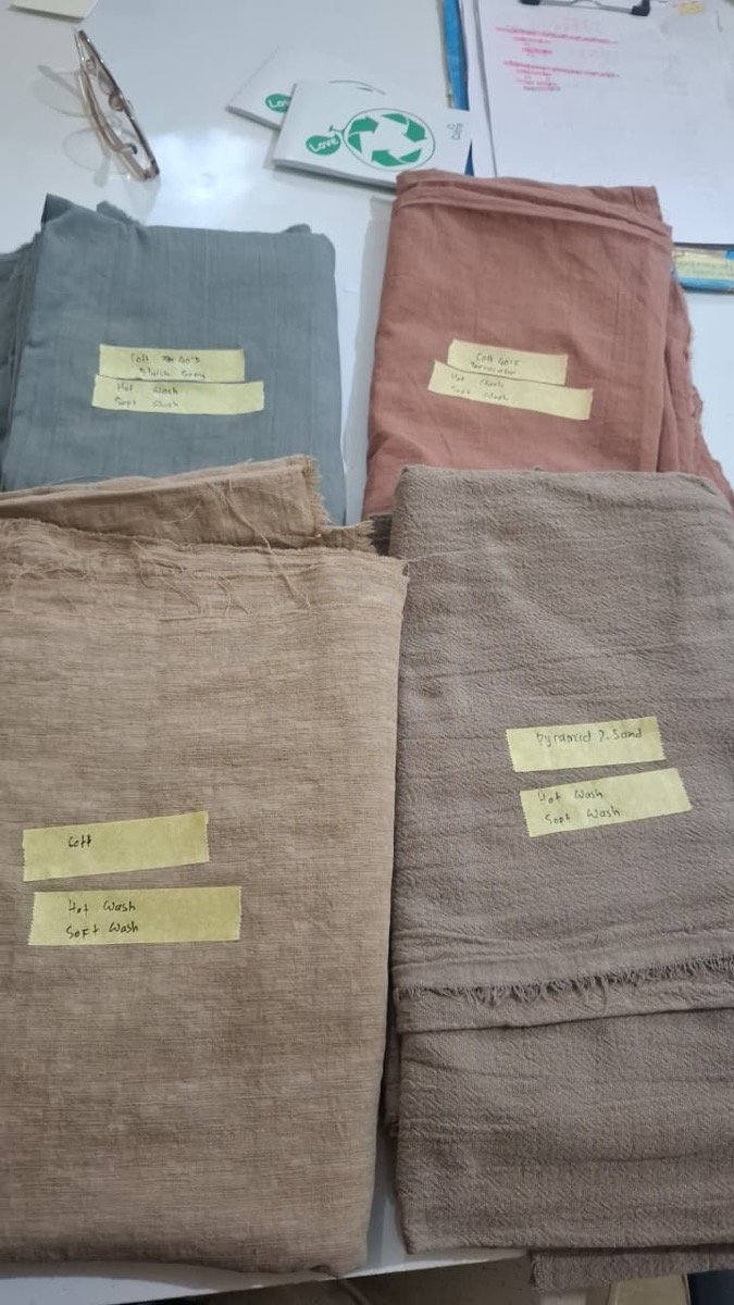 Hand-labelled fabric wash references, Nousa Concept small-batch