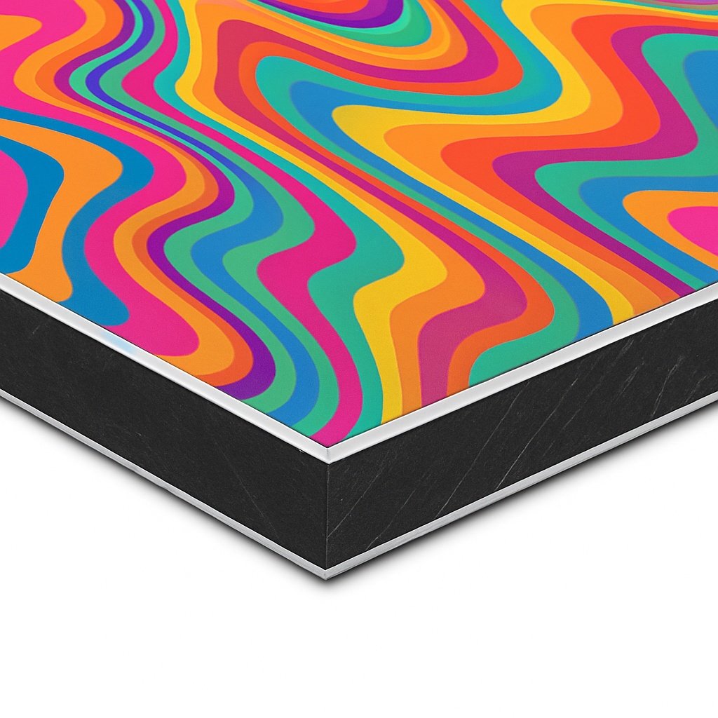 Side-on view of Dibond aluminum edge and core