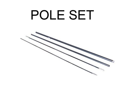 Feather-flag-pole set displayed for sign assembly.