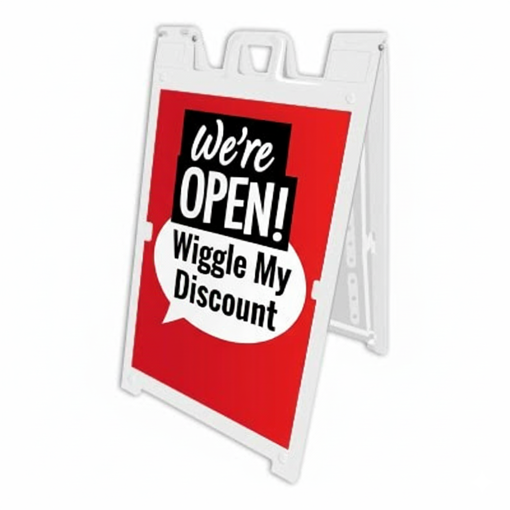 Open A-frame sign