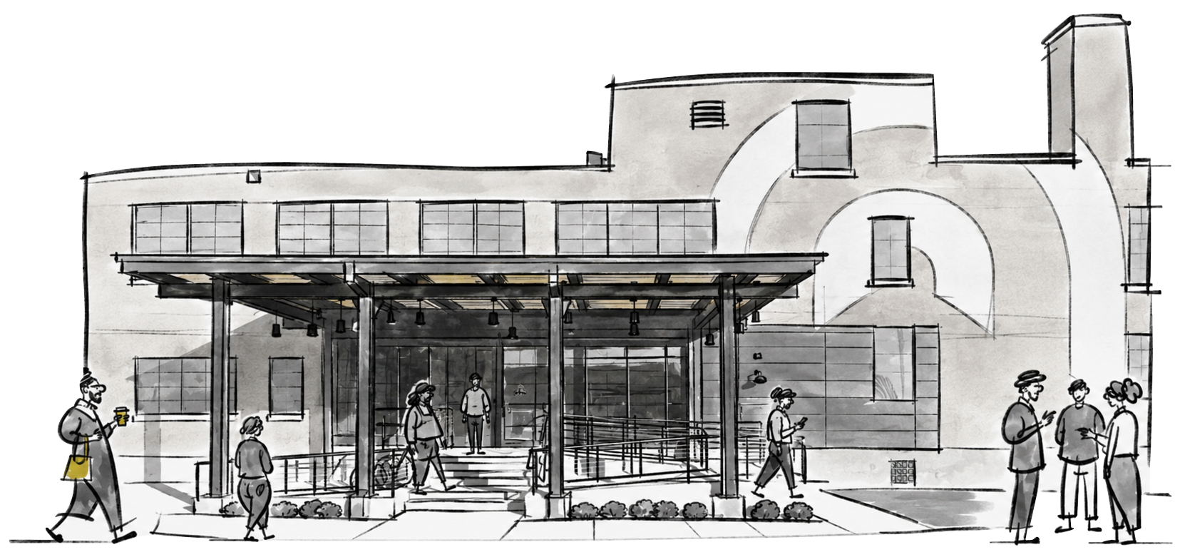Illustration of the Momentum building in South Bend