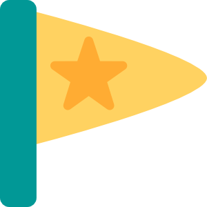A flag with a star, representing Leadership.