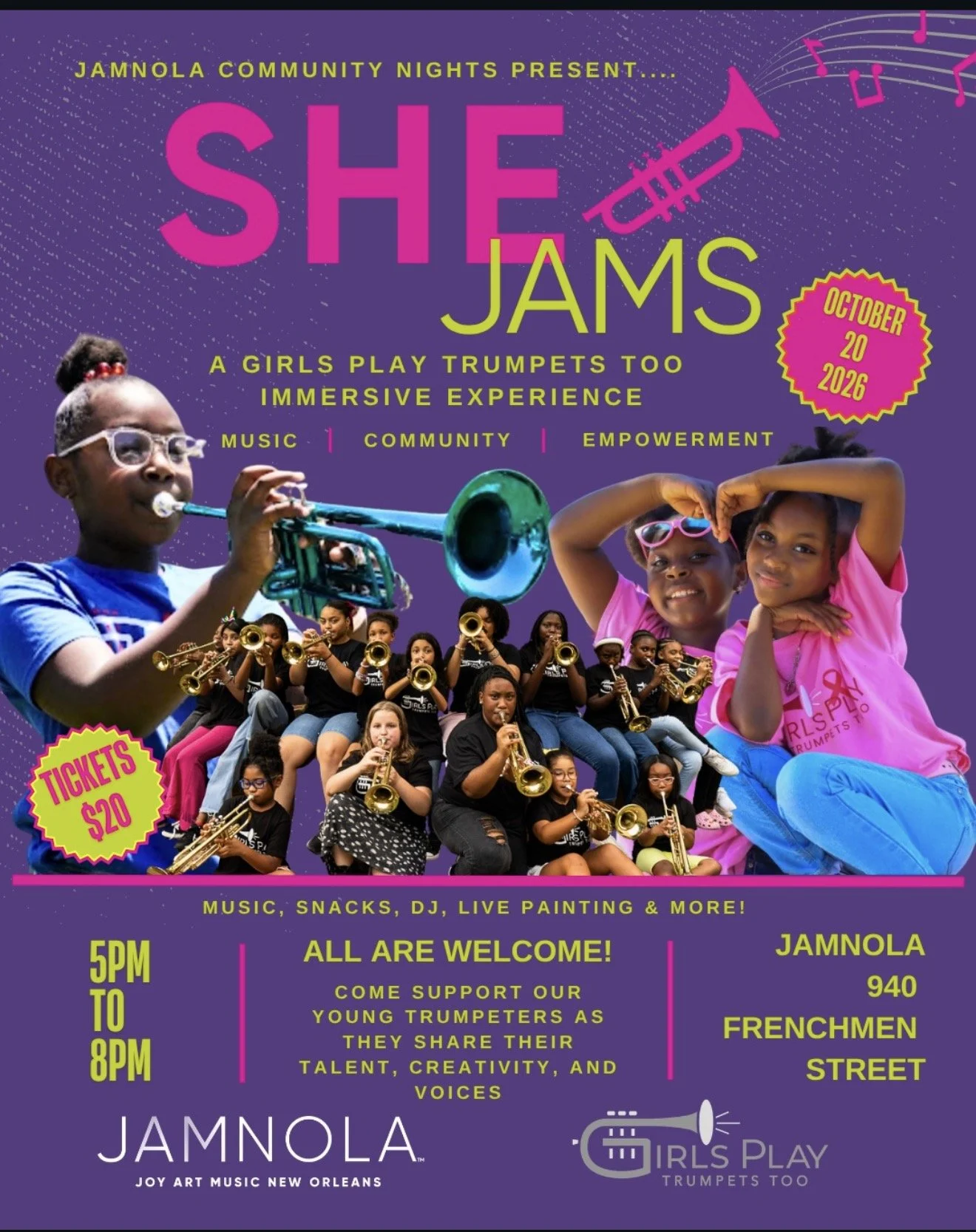 SHE JAMS event flyer