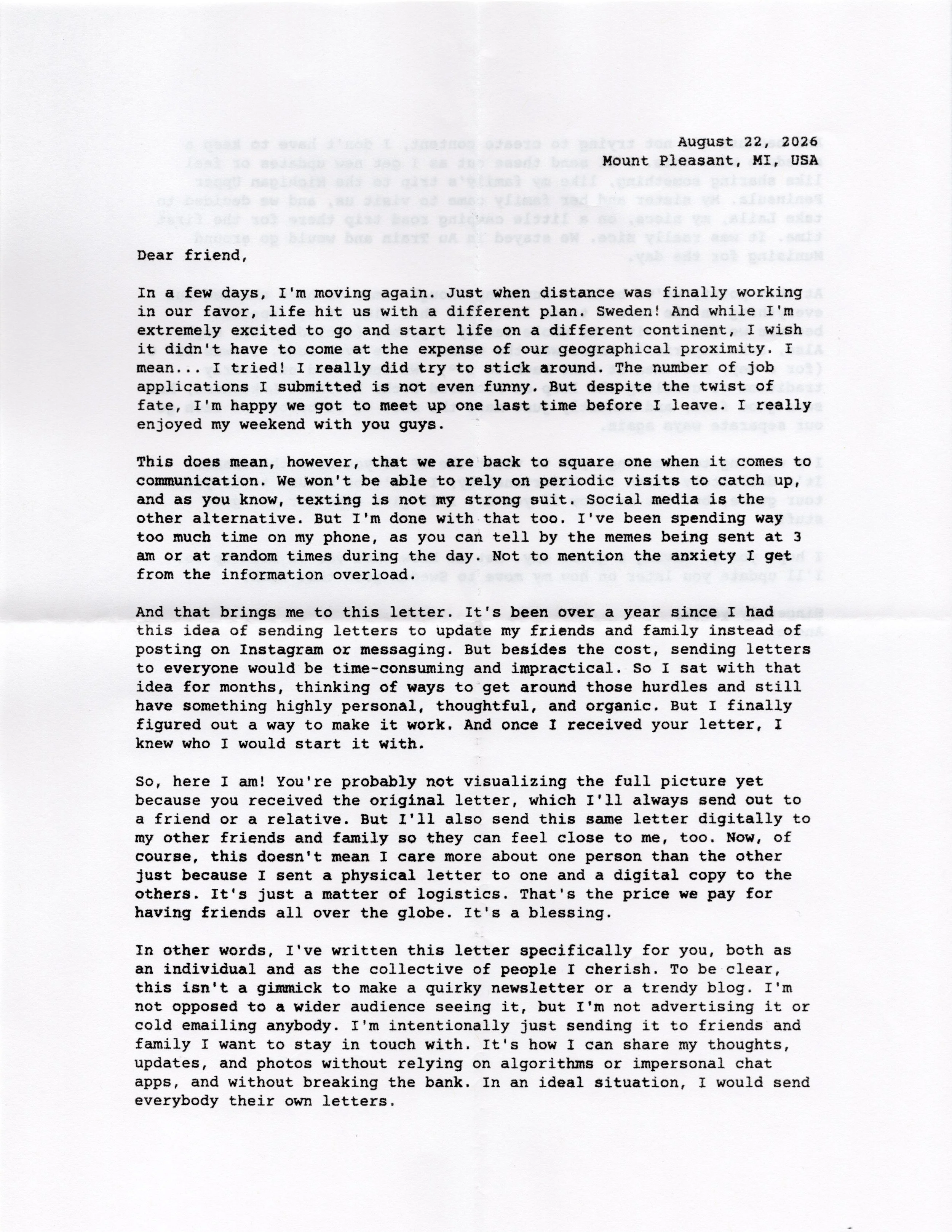 Letter Front